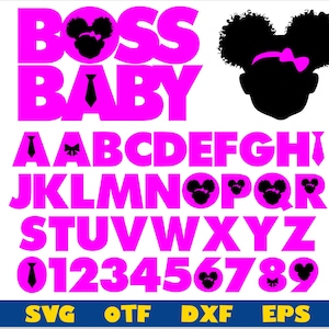 African American Boss Baby Girl Font SVG Layered | Boss Baby Girl Font ...