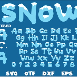 Fuente de nieve SVG en capas / Fuente de Navidad svg Cricut, Fuente de Año Nuevo svg, Letras de Navidad svg, Nieve svg, Letras de nieve svg Camisa Cricut