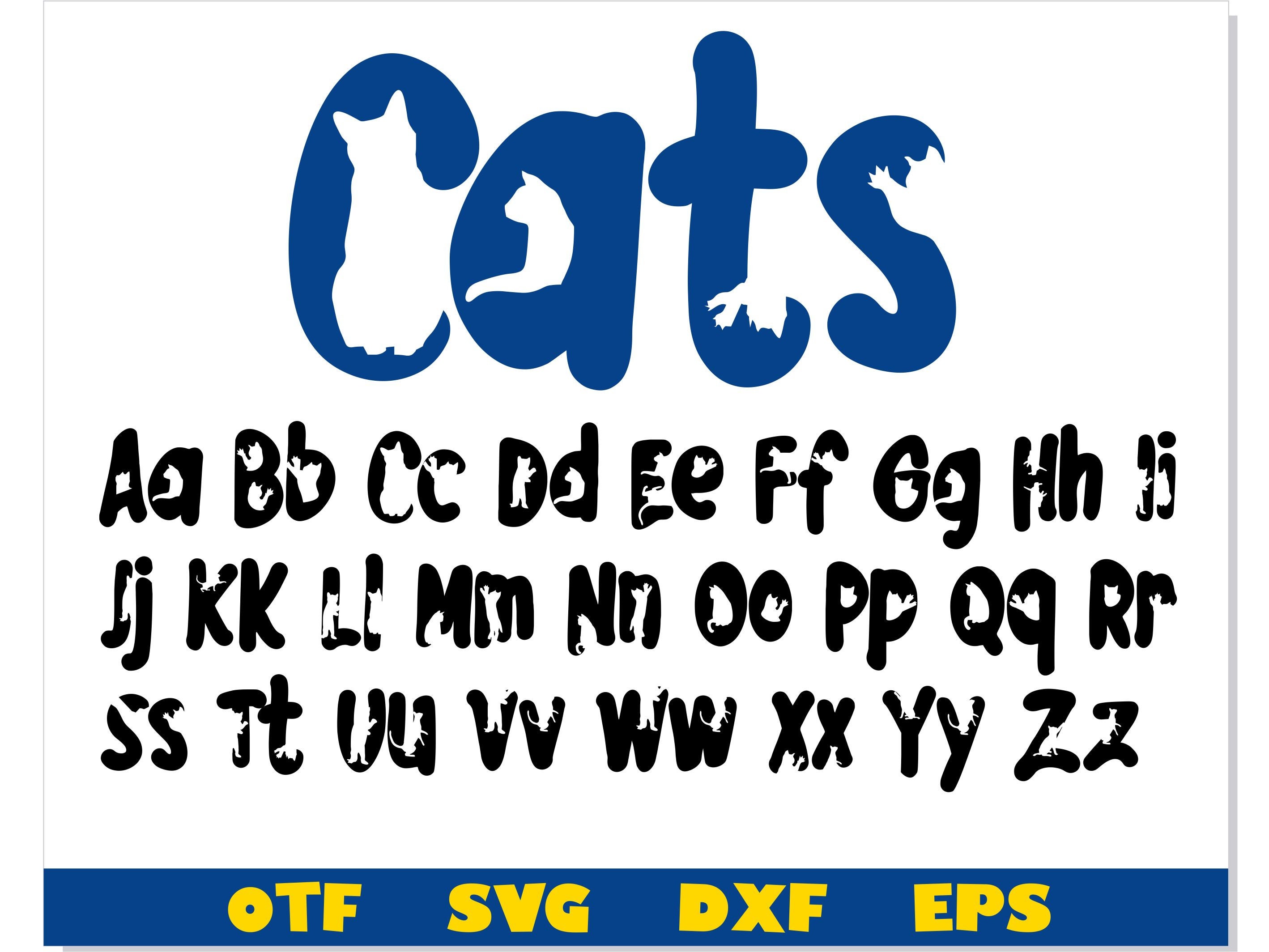 Katze Schriftart Svg, Katze Schriftart ttf, Katze Schriftart otf, Katze ...
