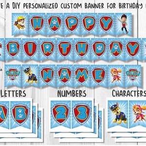 Banner PDF imprimible, Banner imprimible DIY, Banner de cumpleaños imprimible, Banner de letra del alfabeto imprimible, Banner de cumpleaños Boy Girl imprimible