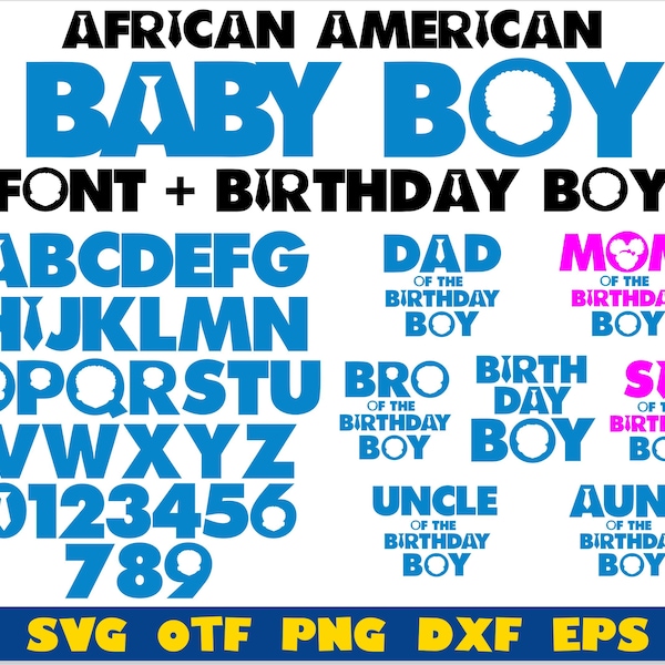 African American Boss Boy Bundle | Afro Boss Boy font + Baby Boy Birthday | Baby birthday svg cricut, Baby font svg, Boy Birthday shirt svg