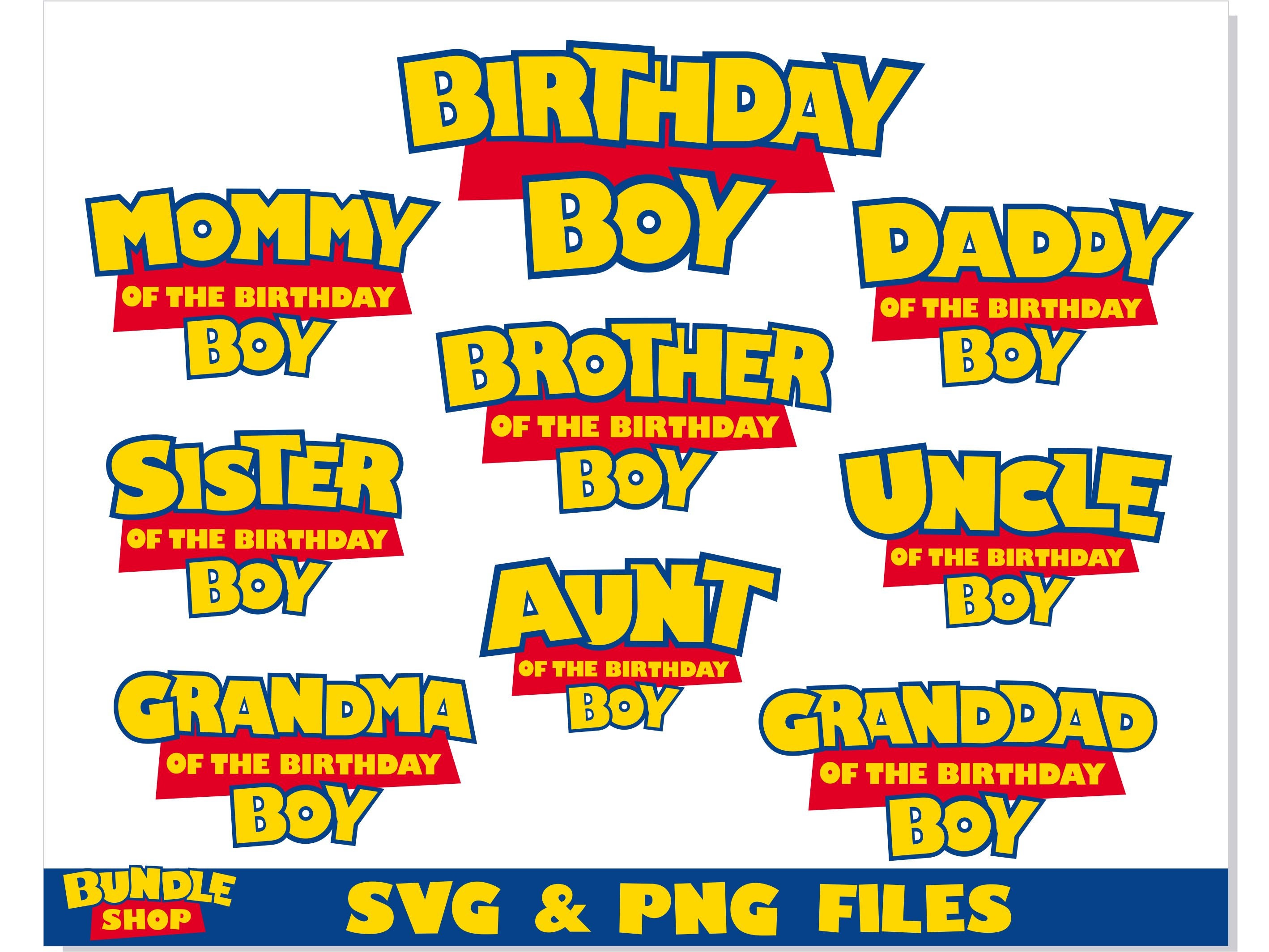 Bundle Toy Birthday Boy Girl Svg, Birthday Family Png, Toy