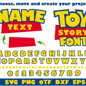 Fuente de Toy Story SVG Cricut, Fuente de Toy Story png, Fuente de Toy Story otf, Bandera de Toy Story, Camisa de Toy Story, Cumpleaños de Toy Story svg, Toy Story svg