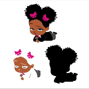 African American Boss Baby Girl + Boss Baby Girl Font + Logo | Boss ...