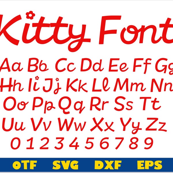 Kitty font TTF, Kitty Font svg, Kitty letters SVG file for cricut, Children Font svg, Kids Fonts svg, Baby font svg, Kitty font svg Cricut