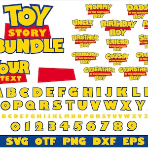 Toy Story Bundle | Toy Story Font + Toy Story Birthday Boy | Toy Story font svg, Toy Story Birthday svg Cricut, Toy Story png, Toy Story svg