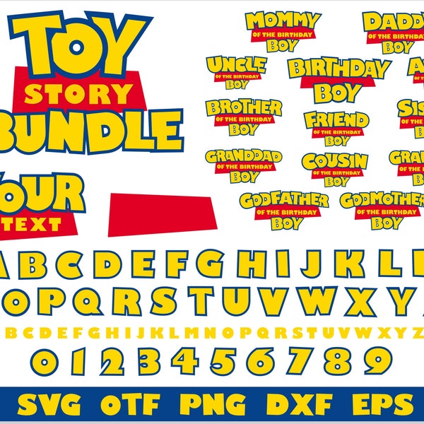Toy Story Bundle | Toy Story Font + Toy Story Birthday Boy | Toy Story font svg, Toy Story Birthday svg Cricut, Toy Story png, Toy Story svg