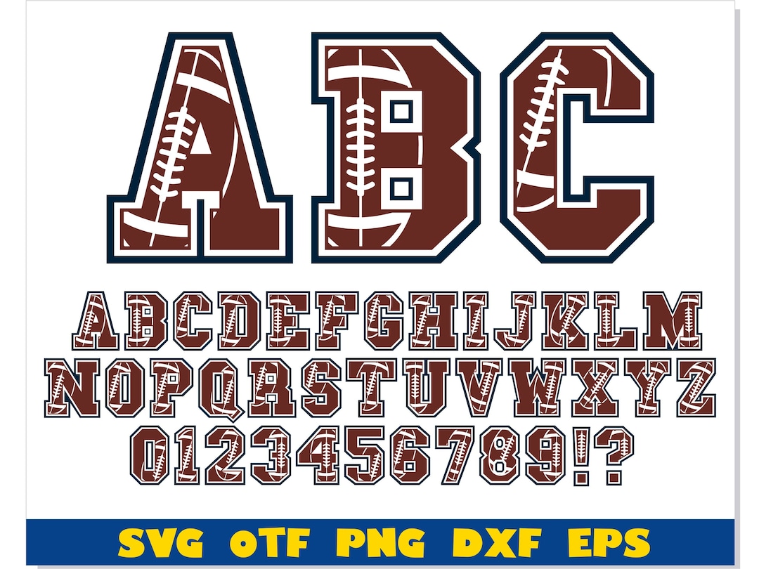 American Football SVG, Sport Font Svg, Football Font Ttf, Football Font