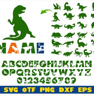 Dinosaur svg Bundle, Dinosaur name svg, Dinosaur Birthday svg, Dinosaur Font svg, Dinosaur svg, Dinosaur Font, Baby font, Dinosaur png