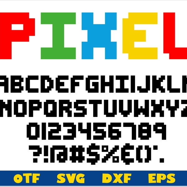 Pixel font svg, Pixel font ttf, Pixel font otf, Arcade Game Font svg, Arcade Game Font ttf, Game font svg, Gamer font otf, Gamer font svg