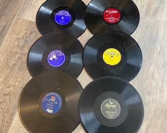 Vintage 78 RPM Records Lot of 6, Decca Majestic Capitol Shellac , Untested AS-IS