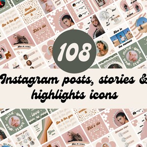 Retro Instagram Templates, Colorful Funky Instagram Templates, Retro Highlights Icons, Instagram Stories Templates, Instagram Post Templates