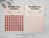 Weight Loss Tracker Printable, Weightloss Journal, Weight Loss Motivation Planner, 100 Pound Lost