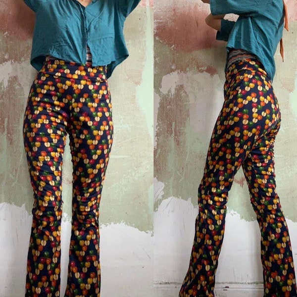 Leggings évasés des années 70/ leggings évasés hippie minces du milieu du siècle/ pantalons à jambes larges/ vêtements des années 70/ femmes/ pomme vintage originale