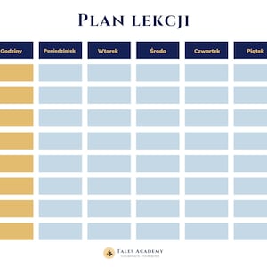 Printable & Digital Plan lekcji ⧋ Weekly School Schedule ⧋ Download ⧋ PDF ⧋ Gotowy do wydruku w domu