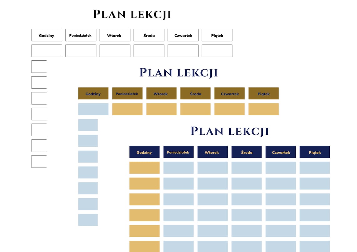 Printable & Digital Plan Lekcji ⧋ Weekly School Schedule ⧋ Download