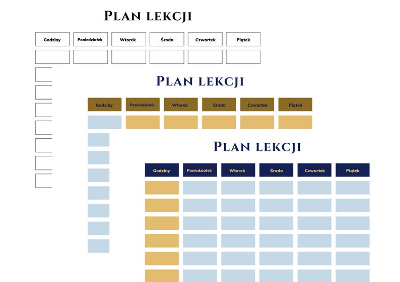 Printable & Digital Plan Lekcji ⧋ Weekly School Schedule ⧋ Download