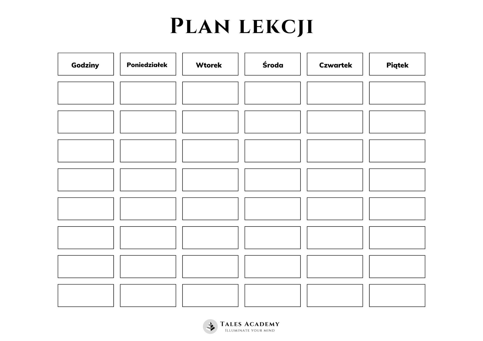 Printable & Digital Plan Lekcji ⧋ Weekly School Schedule ⧋ Download