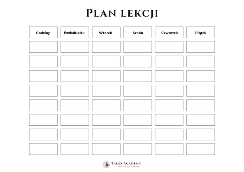 Printable & Digital Plan Lekcji ⧋ Weekly School Schedule ⧋ Download