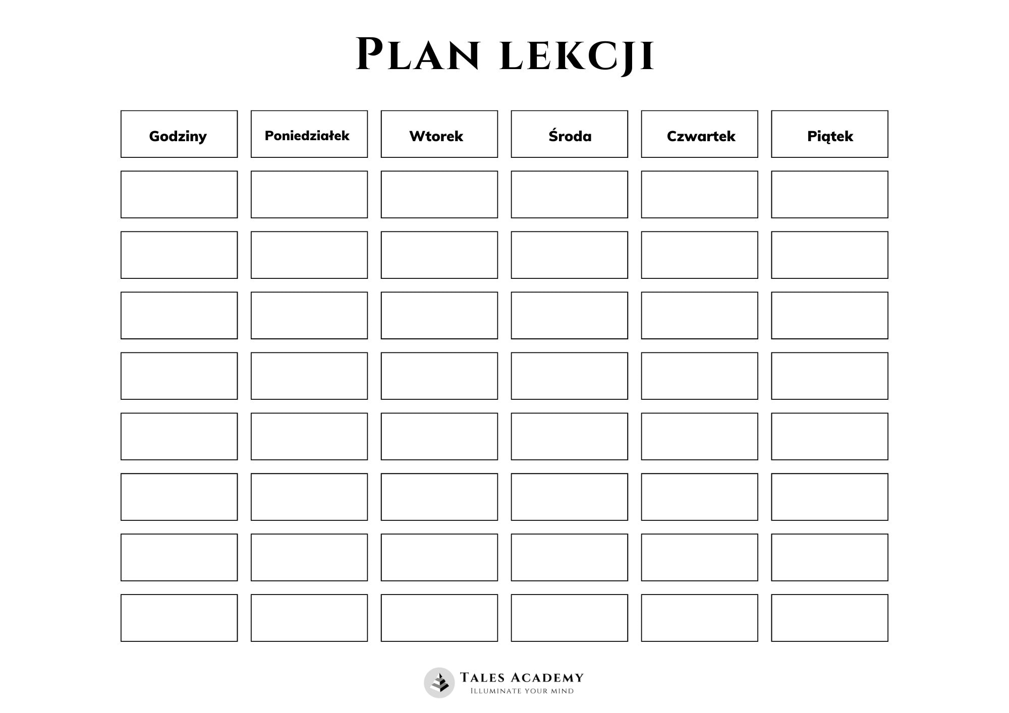 Printable & Digital Plan Lekcji ⧋ Weekly School Schedule ⧋ Download
