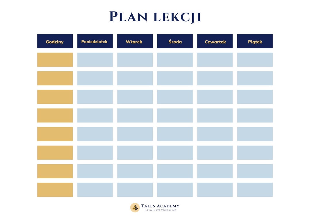 Plan Lekcji W Szkole Gastronomicznej Wisla www.etsy.com