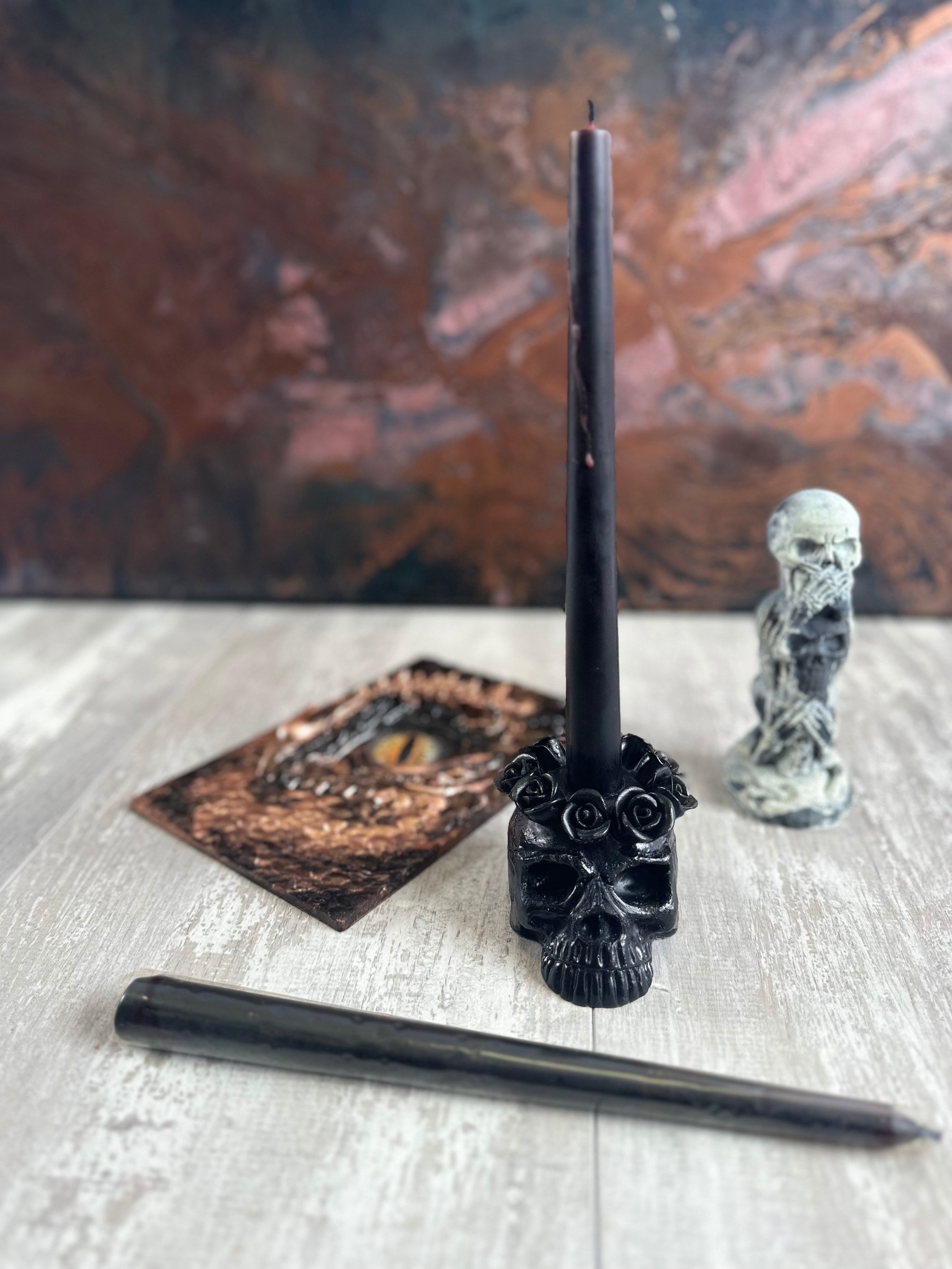 Gothic Rose Witches Bells With Bats and Crystal Confetti 