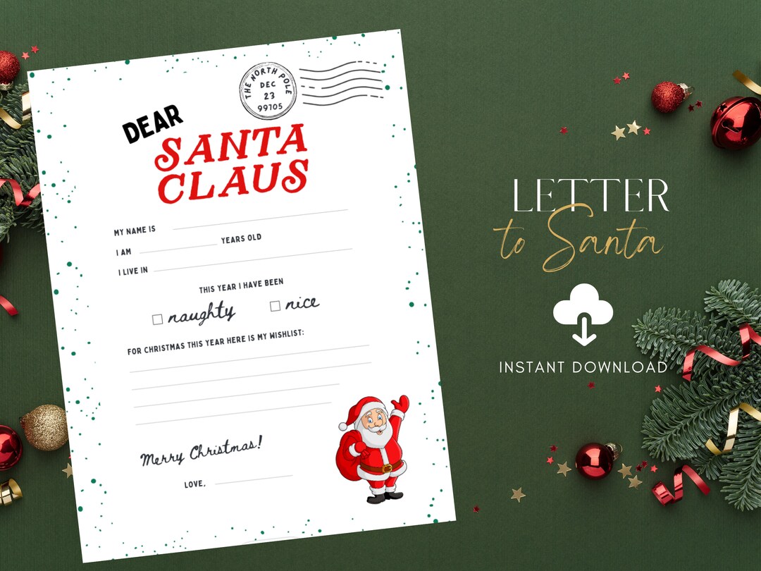 Editable Personalized Letter to Santa Letter to Santa Template Letter