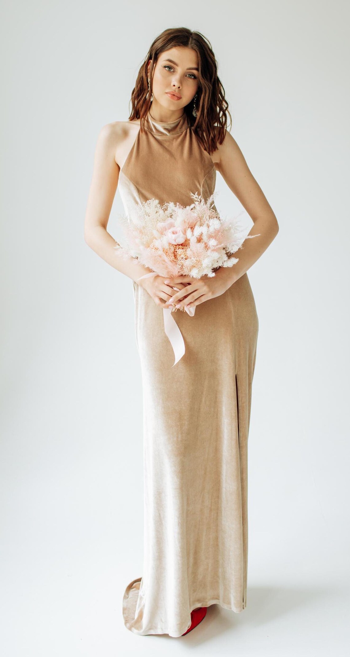 Champagne Velvet Dress Plus Champagne Velvet Drape Detail Bodycon Dress Plus Size PLT Champagne Velvet Dress Plus Champagne Velvet Drape Detail Bodycon Dress Plus Size PLT
