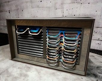 Brillen-topper-opbergmagnetisch display voor 24 toppers, aanrecht of aan de muur gemonteerd