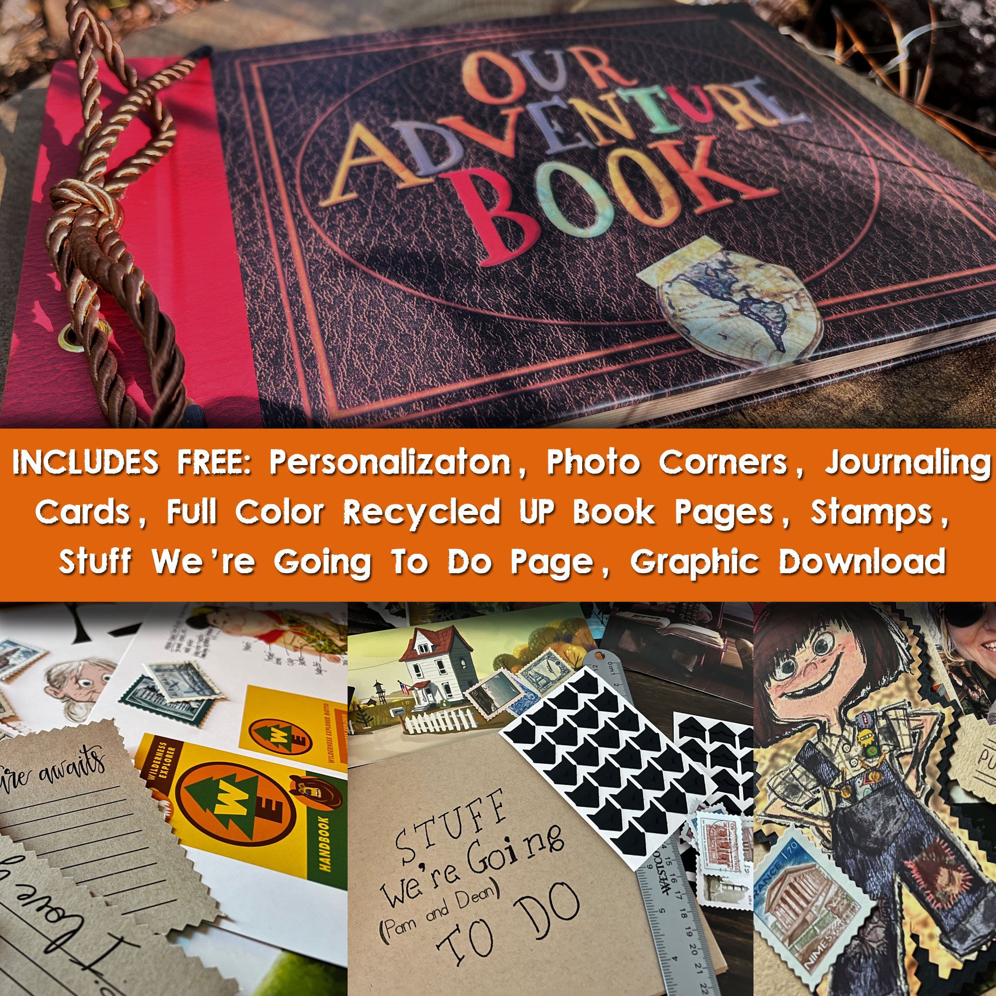 Our Adventure Book Custom Personalized up Scrapbook Photo Etsy