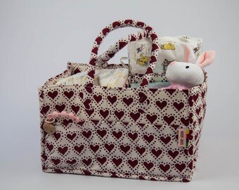 Heart Print Nappy Caddy