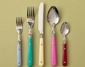 Colourful Vintage Inspired Cutlery Set