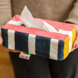 Block Printed Rectangular Tissue Box Cover