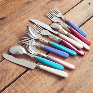 10 pcs Colourful Vintage Inspired Cutlery Set
