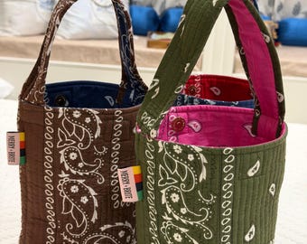 Borsa a secchiello Bandana fatta a mano