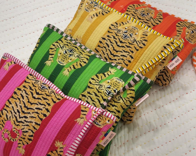 Tiger print waterproof pouch