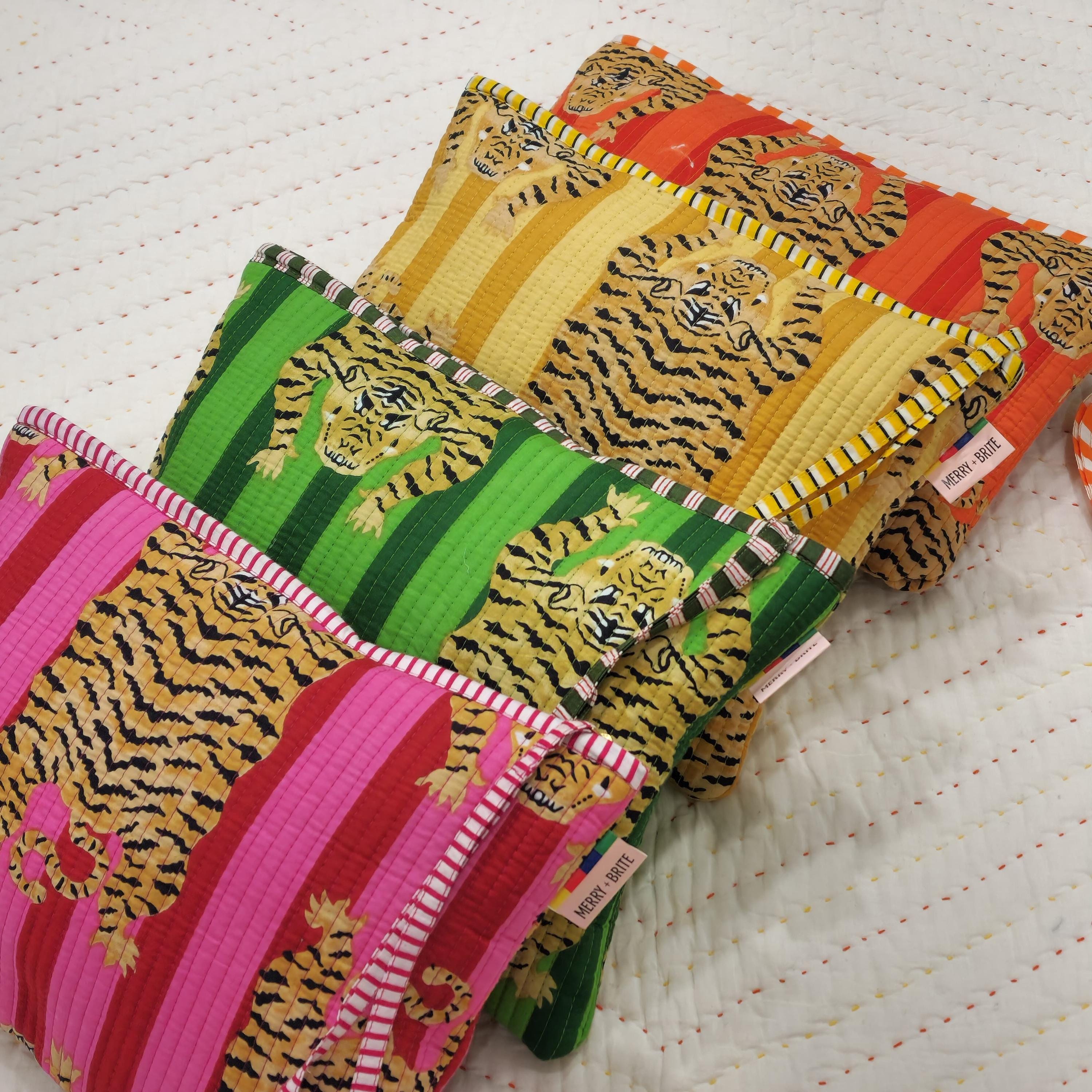 Tiger print waterproof pouch