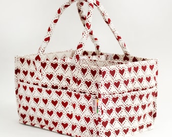 Heart Print Nappy Caddy