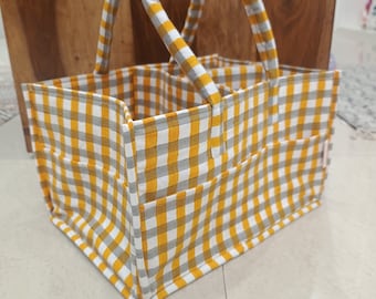Colourful Gingham Nappy Caddy