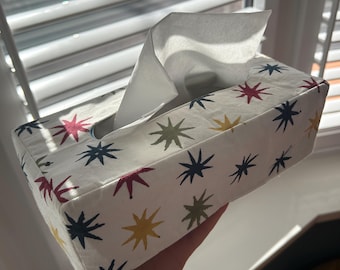 Block Printed Rectangular Tissue Box Cover