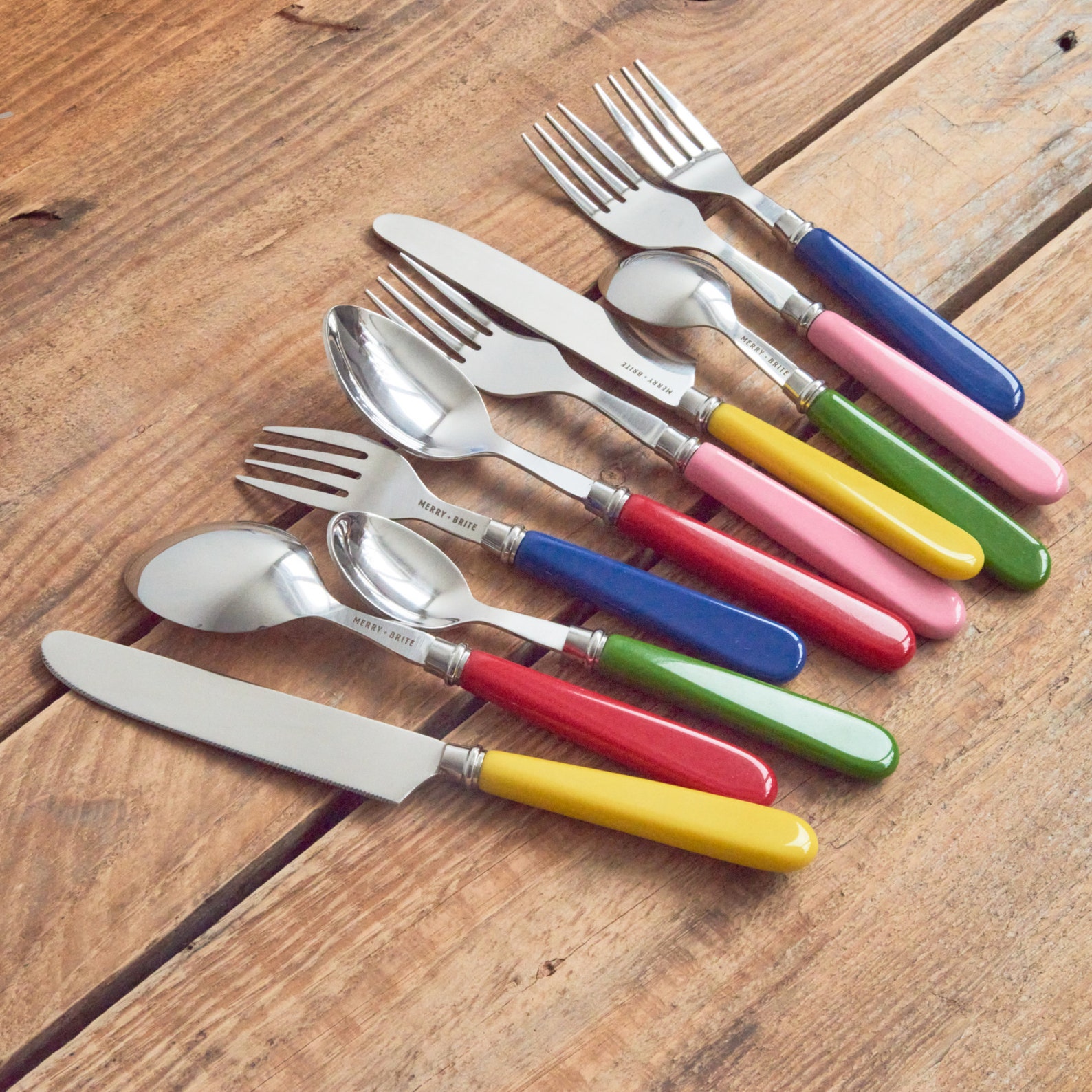 Colourful Vintage Inspired Cutlery Set Etsy UK