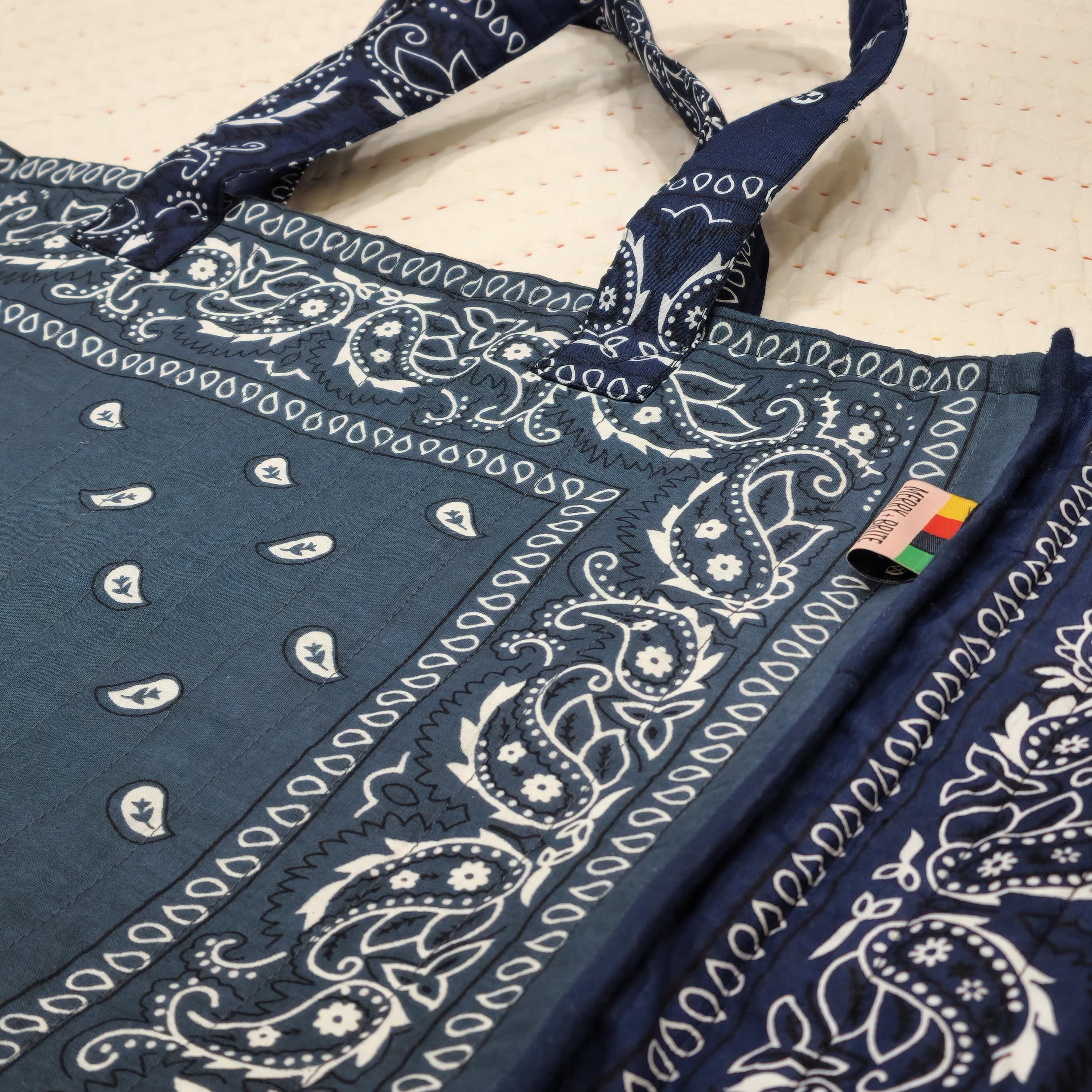 Bandana Print Tote Bag - Etsy