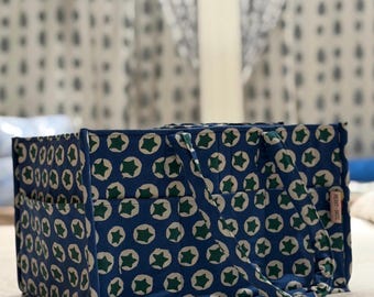 Blue Star Print Nappy Caddy