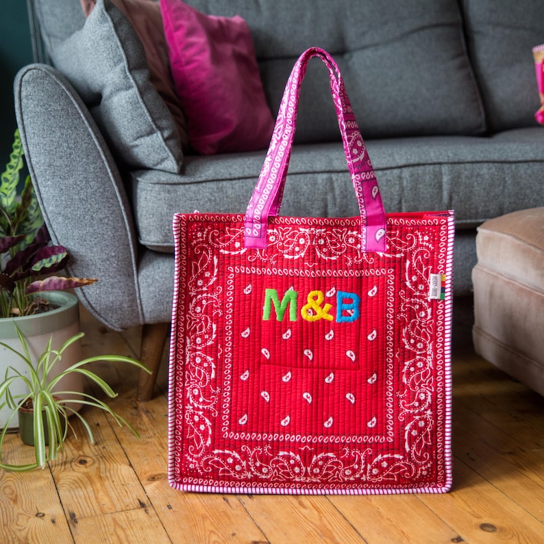 Personalised Bandana Print Tote Bag - Etsy