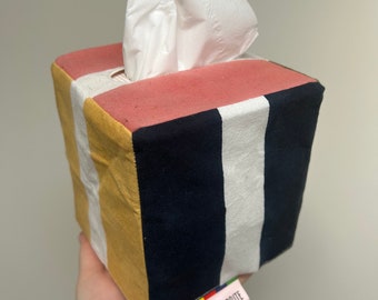 Striped Cube Tissue Box Cover