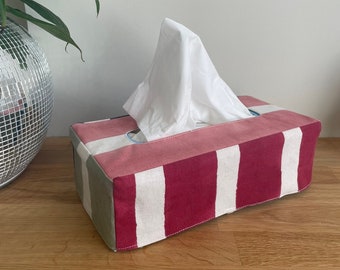 Block Printed Rectangular Tissue Box Cover