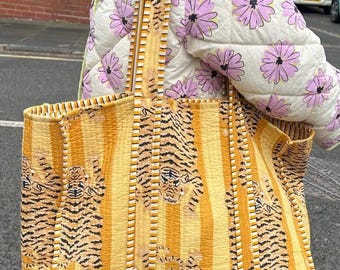 Yellow Tiger Tote Bag