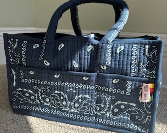 Blue Bandana Print Nappy Caddy