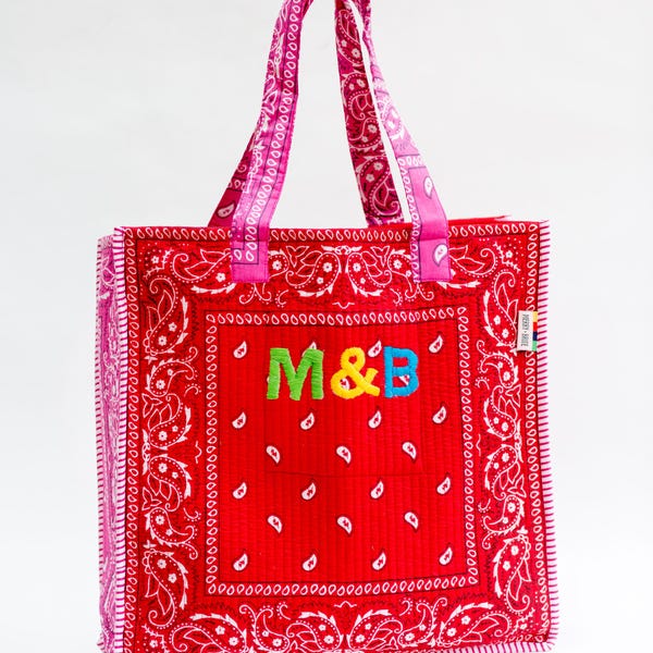 Bolsa tote personalizada con estampado de bandana