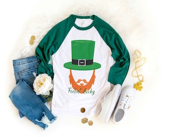 Leprechaun Clipart: Feelin Lucky St Patricks Day Design (Digital Download)